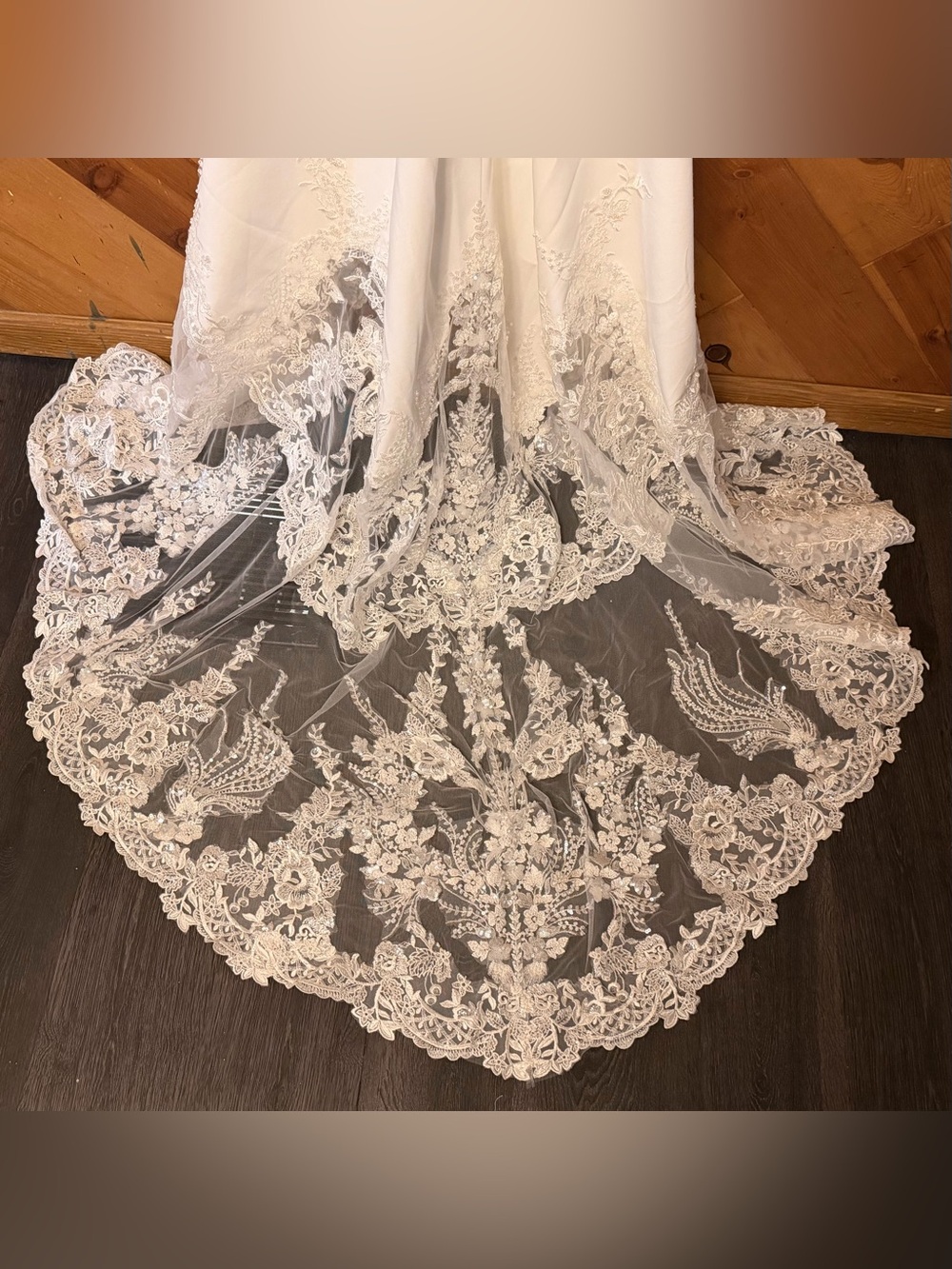 Stella Couture Style 24555 Wedding Dress Size 8 Train Mermaid Style Off Shoulder - Picture 11 of 13